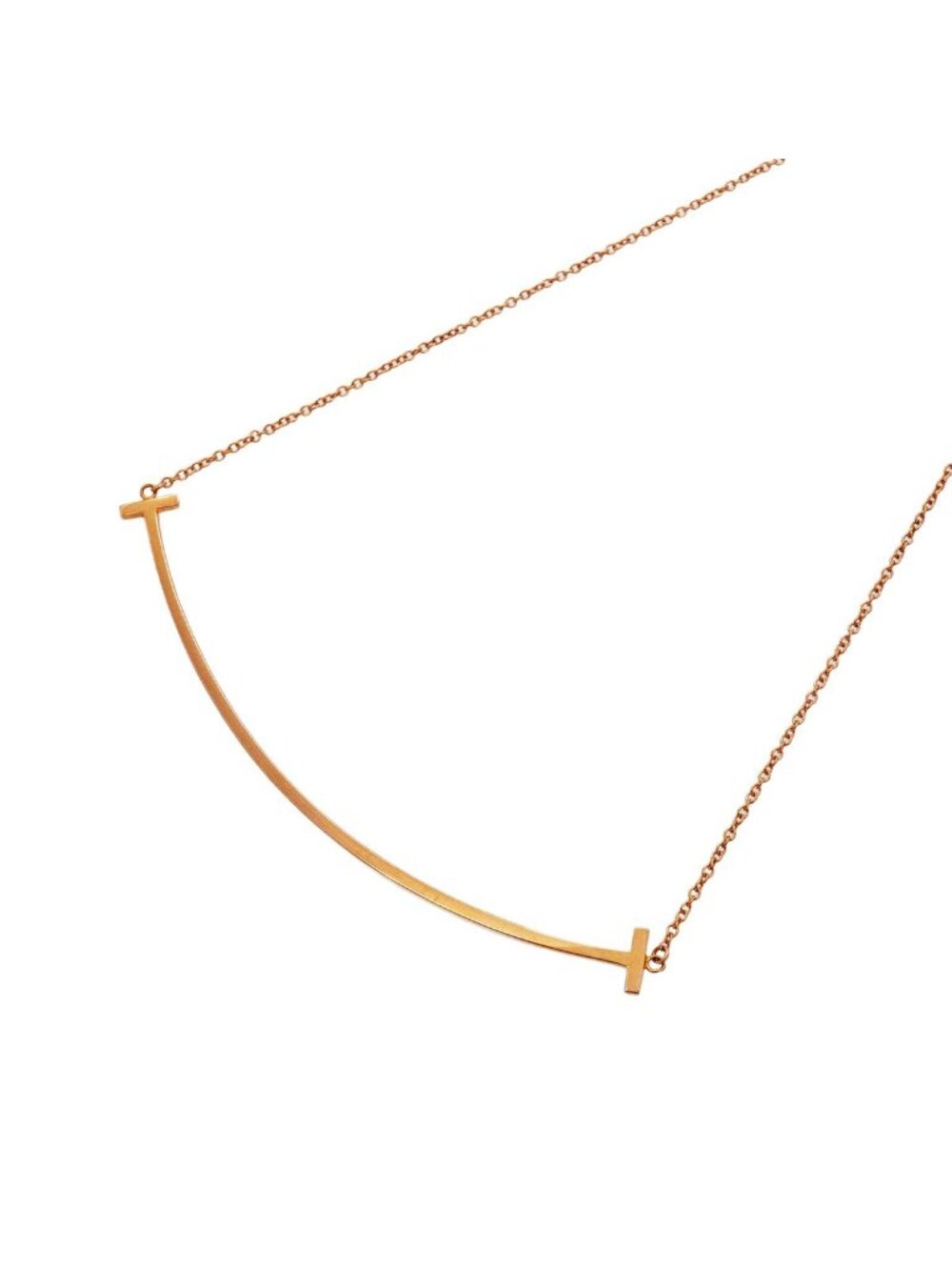 Tiffany & Co Necklace T Smile Large 18k Pink Gold